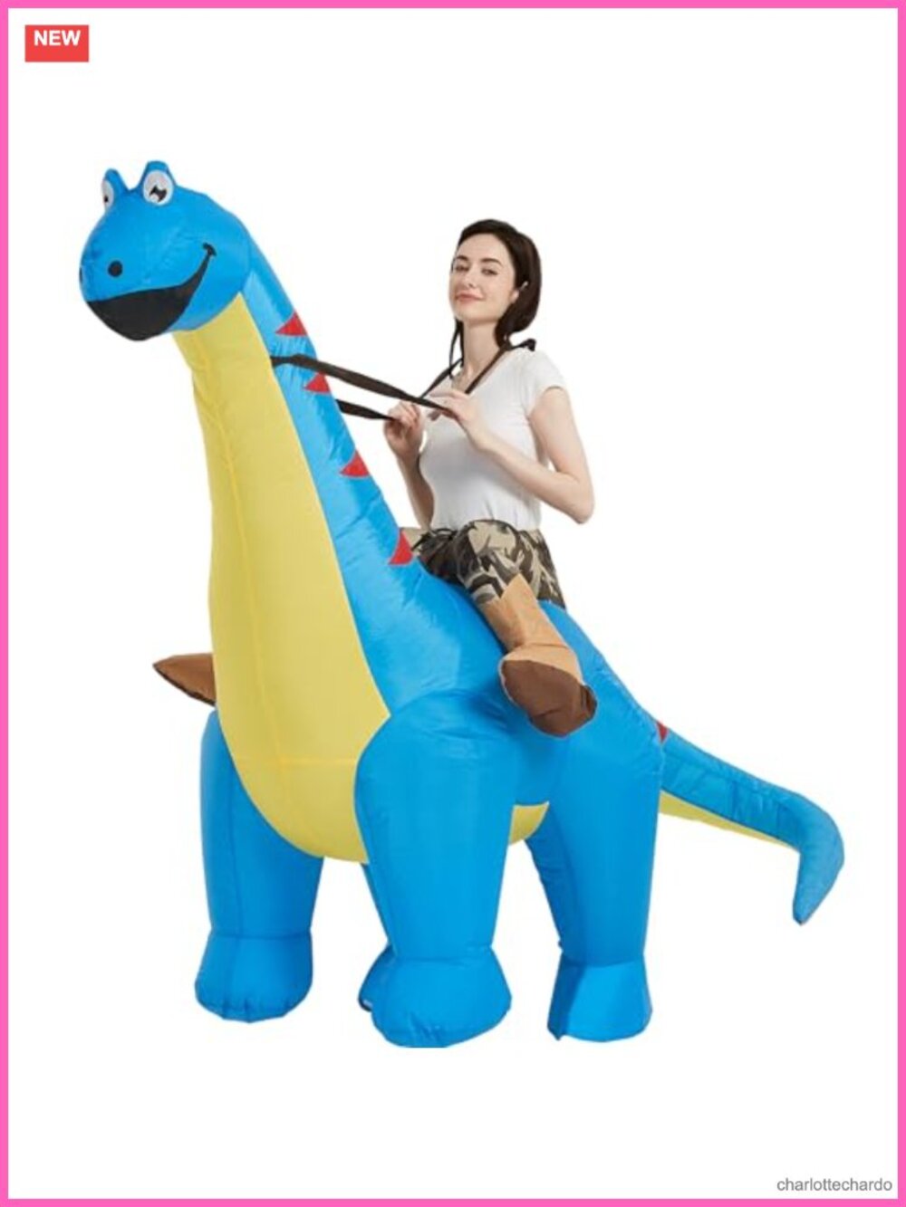 Inflatable Dinosaur Costume Adult Blow Up Diplodocus Suit Halloween